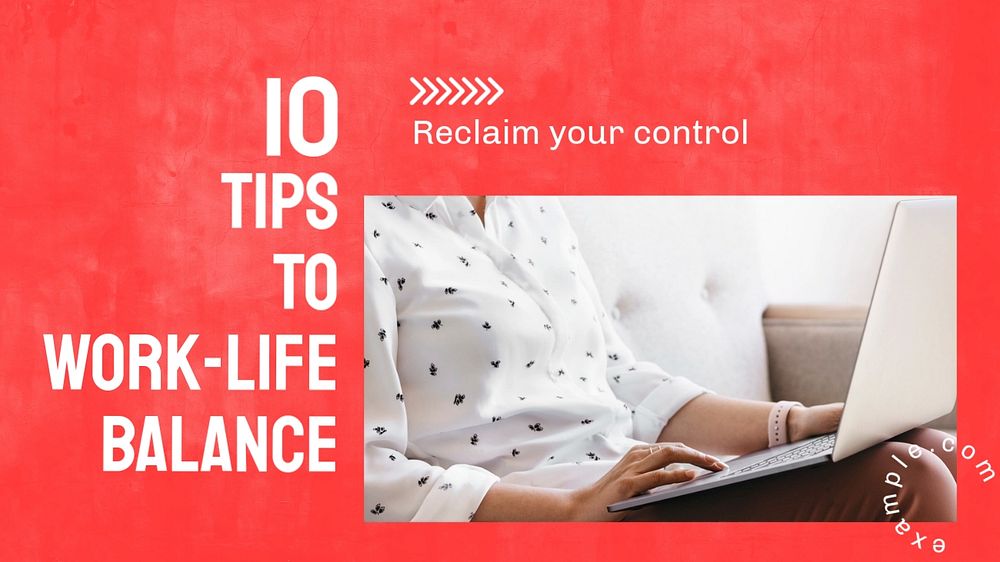 Work-life balance blog banner template, editable text & design