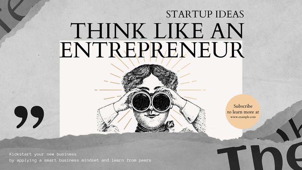 Startup ideas blog banner template, editable text