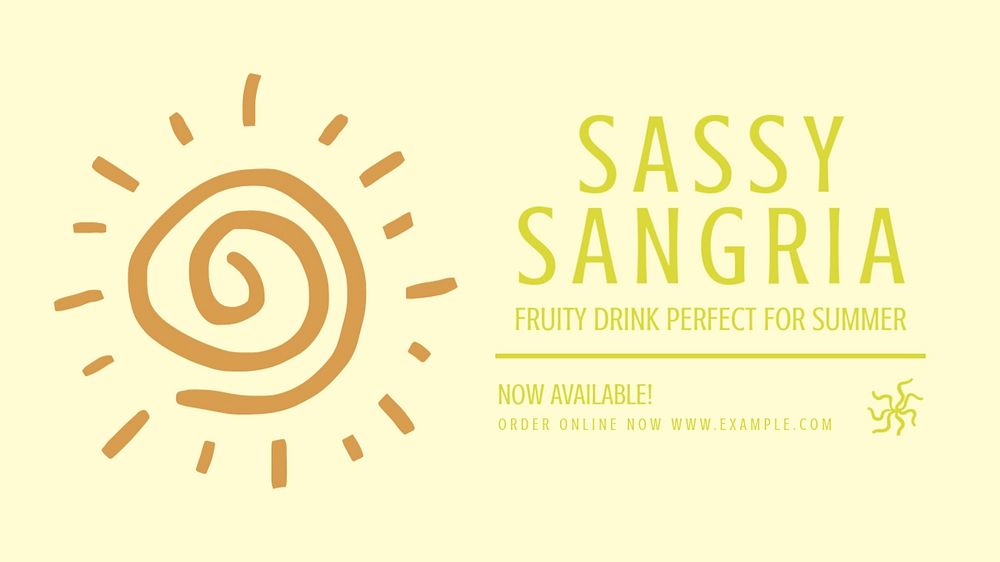 Sassy sangria blog banner template, editable text & design