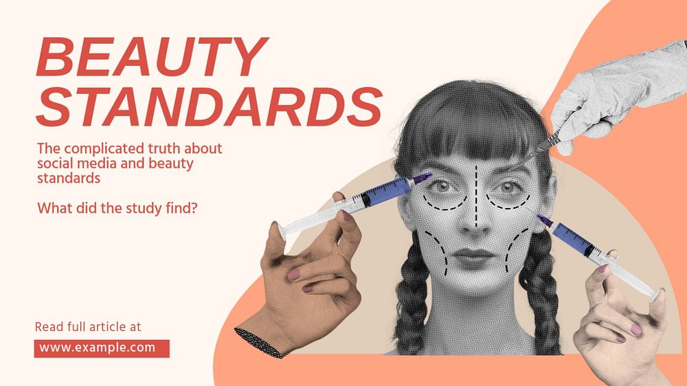 Beauty standard blog banner template, editable design & text