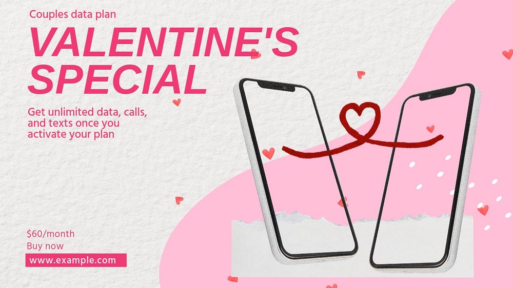 Valentine's special blog banner template, editable design & text