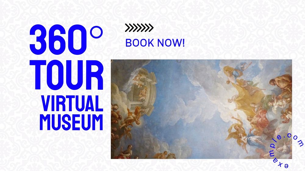 Virtual museum blog banner template, editable text & design