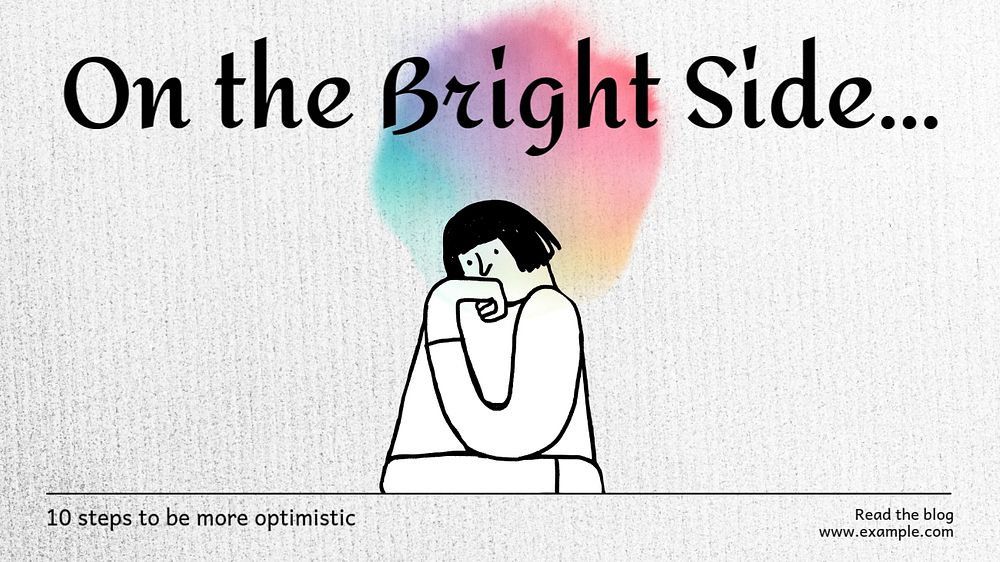 On the bright side blog banner template, editable text & design