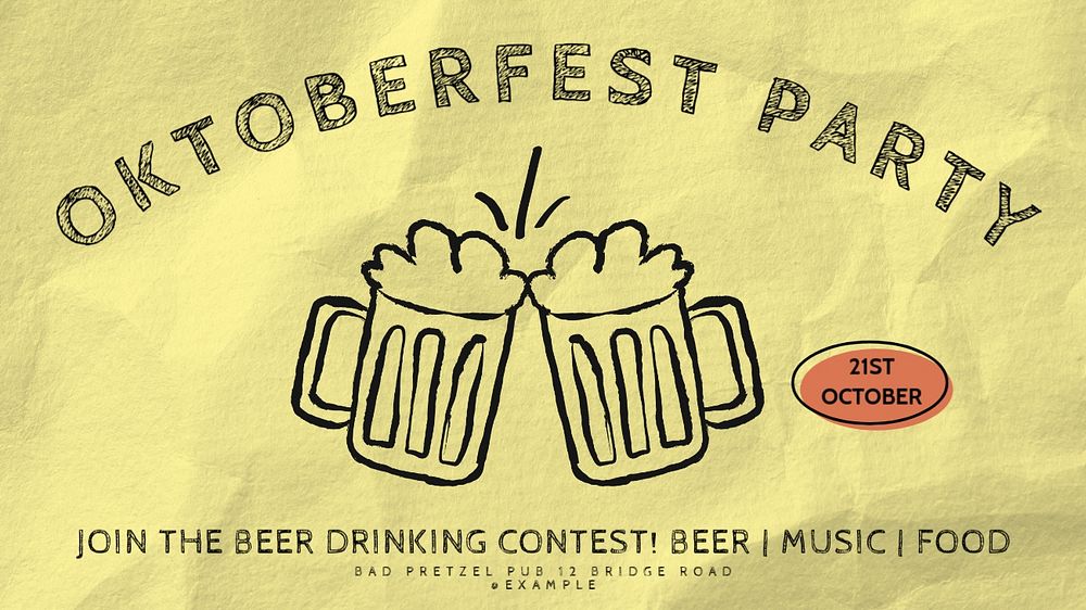 Oktoberfest party blog banner template, editable text & design