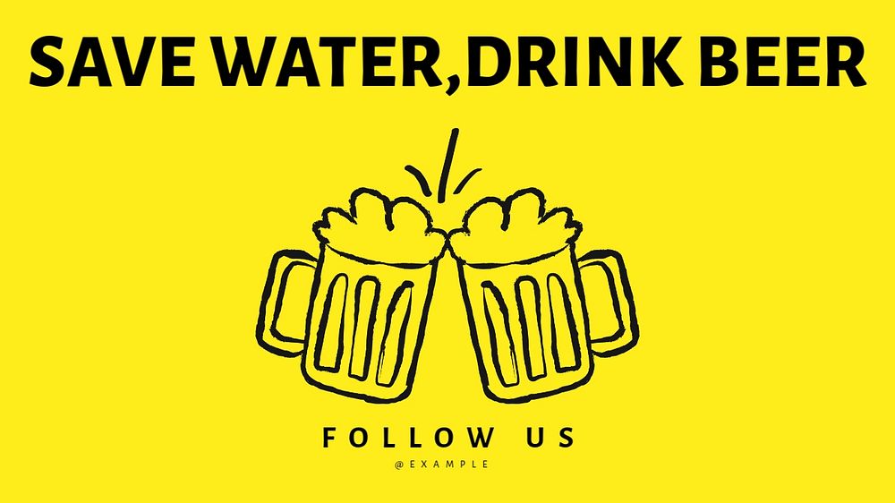 Save water drink beer blog banner template, editable text & design