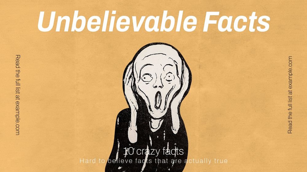 Unbelievable facts blog blog banner template, editable text & design