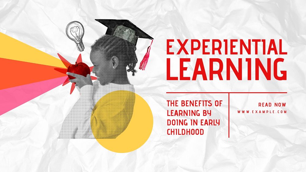 Experiential learning blog banner template, editable text & design