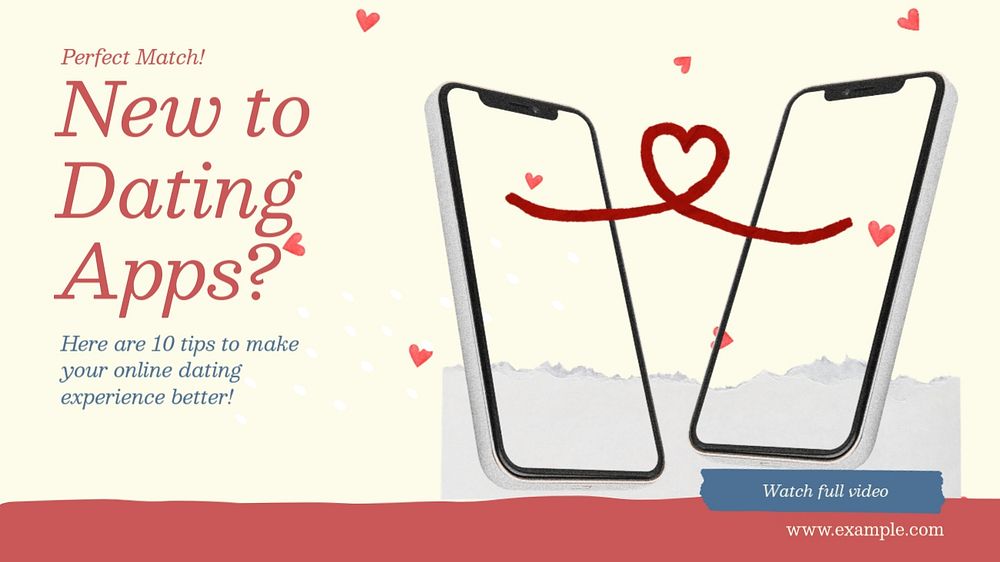 Dating tips blog banner template, editable design & text