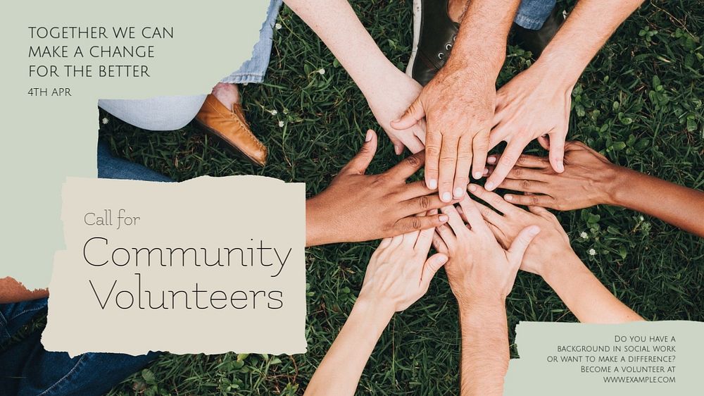 Community volunteers blog banner template, editable design