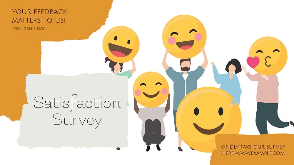 Customer feedback survey blog banner template, editable design