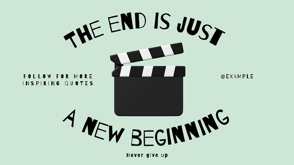 The end is just a new beginning blog banner template, editable text & design