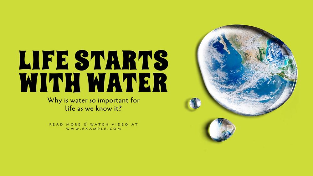 Water importance blog banner template, editable text & design