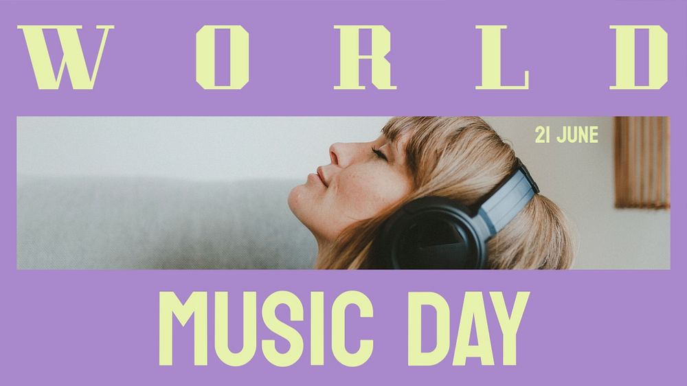 Music day blog banner template, editable text & design