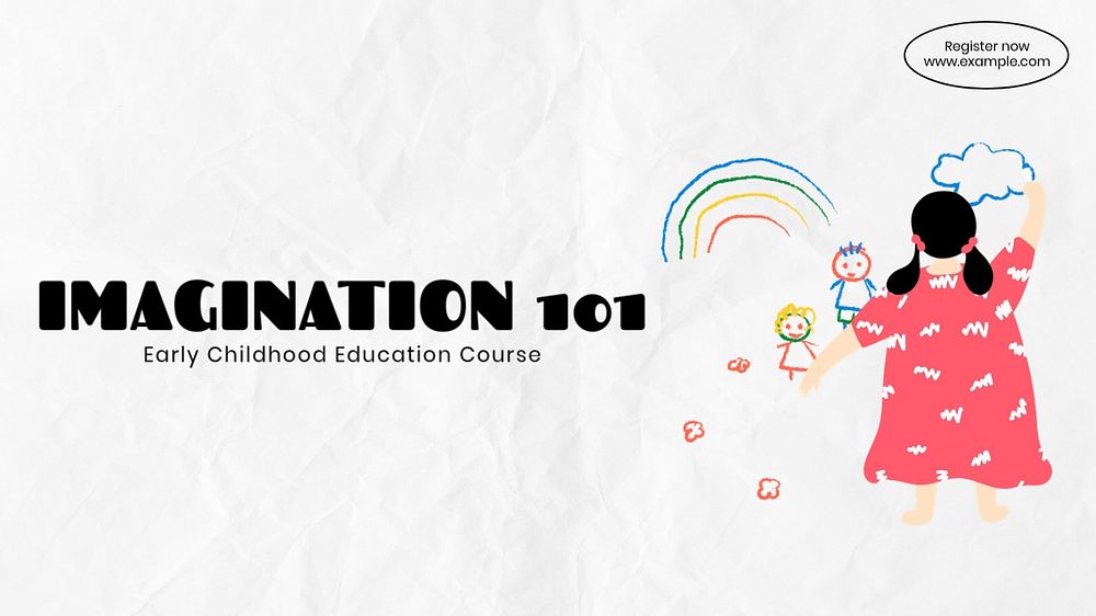 Imagination 101 blog banner template, editable text & design