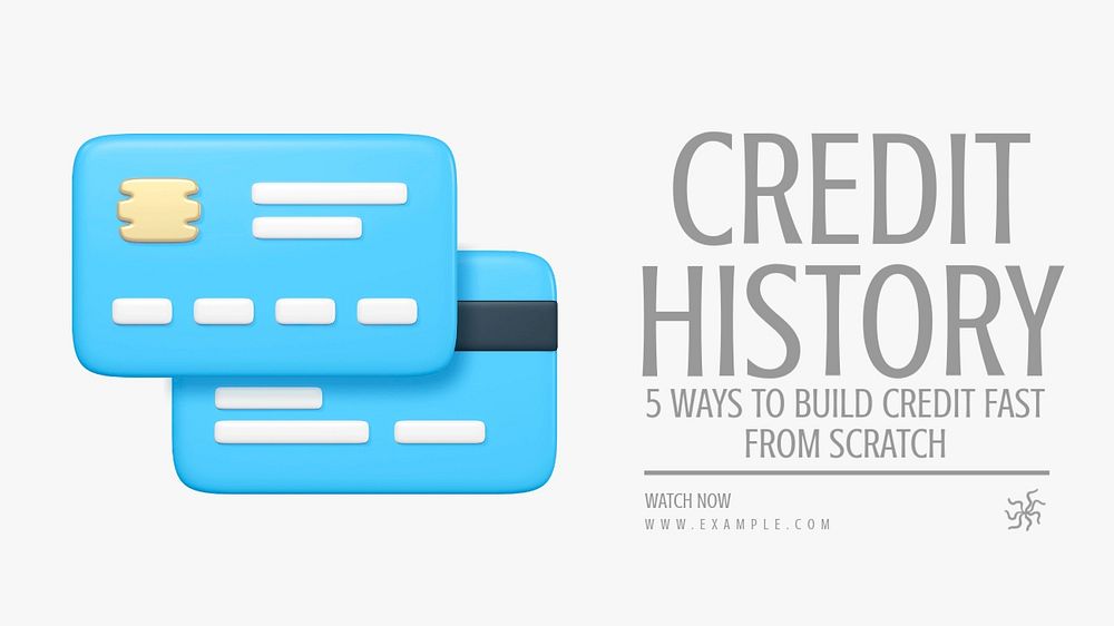 Credit history blog banner template, editable text & design