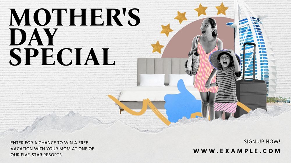 Mother's day special blog banner template, editable design & text