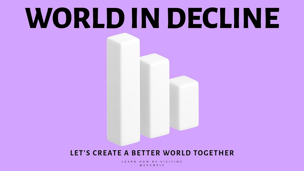 World in decline blog banner template, editable text & design