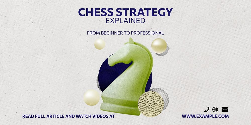 Chess strategy Twitter ad template, customizable design