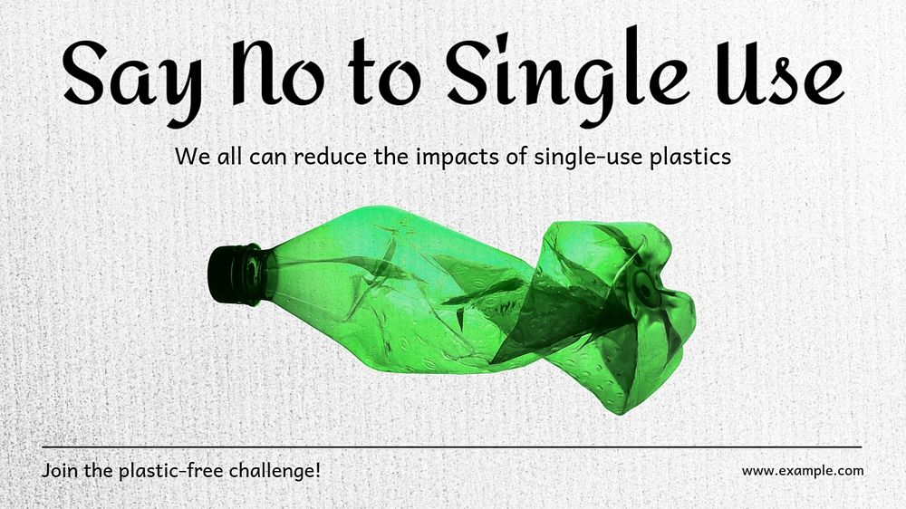 Single use plastic blog banner template, editable text & design