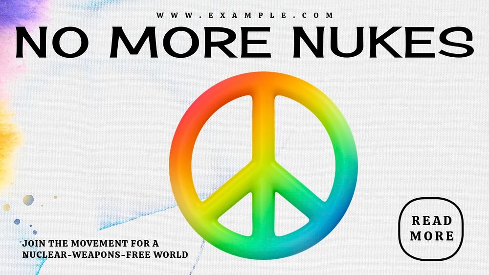 No more nuclear weapons blog banner template, editable text & design