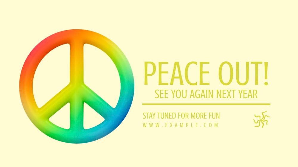 Peace out blog banner template, editable text & design