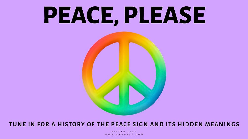 Peace please blog banner template, editable text & design