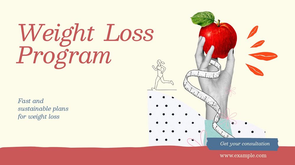 Weight loss program blog banner template, editable design & text