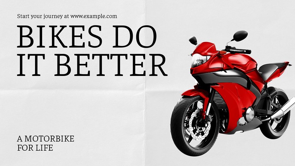 Biker club blog banner template, editable text & design