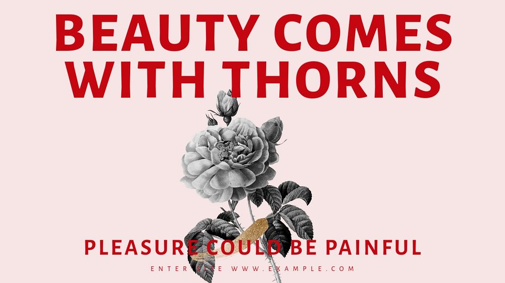 Beauty comes with thorns blog banner template, editable text & design