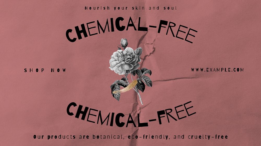 Botanical products blog banner template, editable text & design