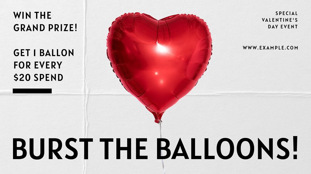 Burst the balloon blog banner template, editable text & design