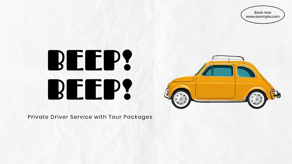 Driver service blog banner template, editable text & design