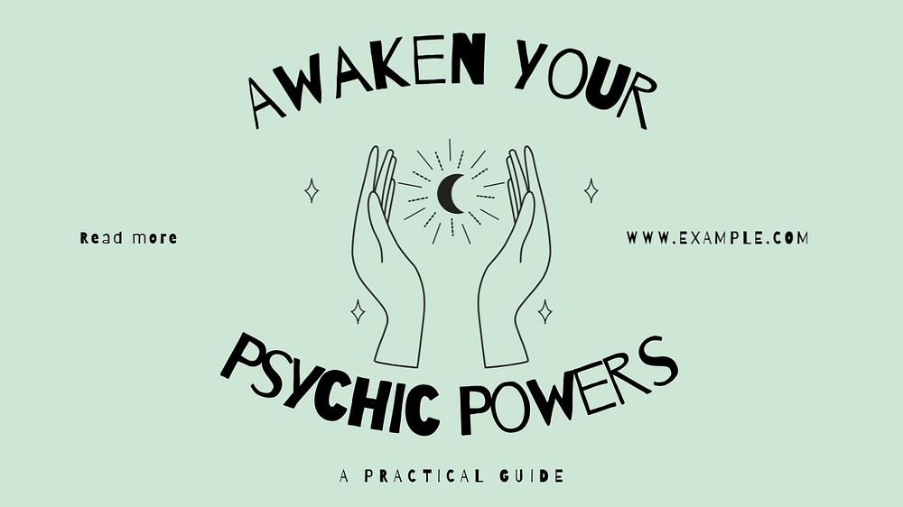 Awaken psychic powers blog banner template, editable text & design