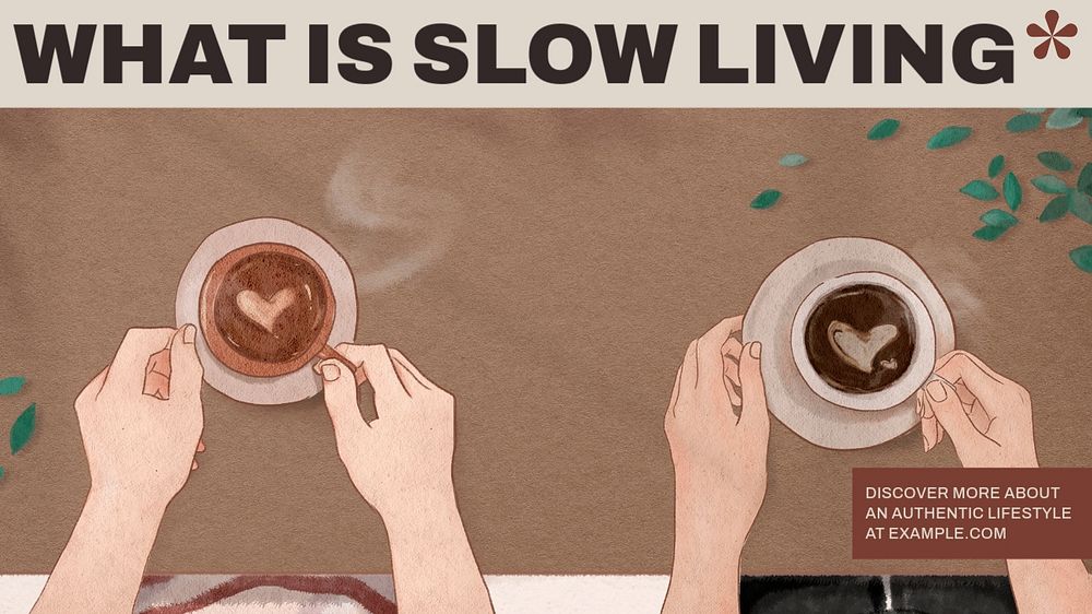 Slow living Facebook cover template, editable design