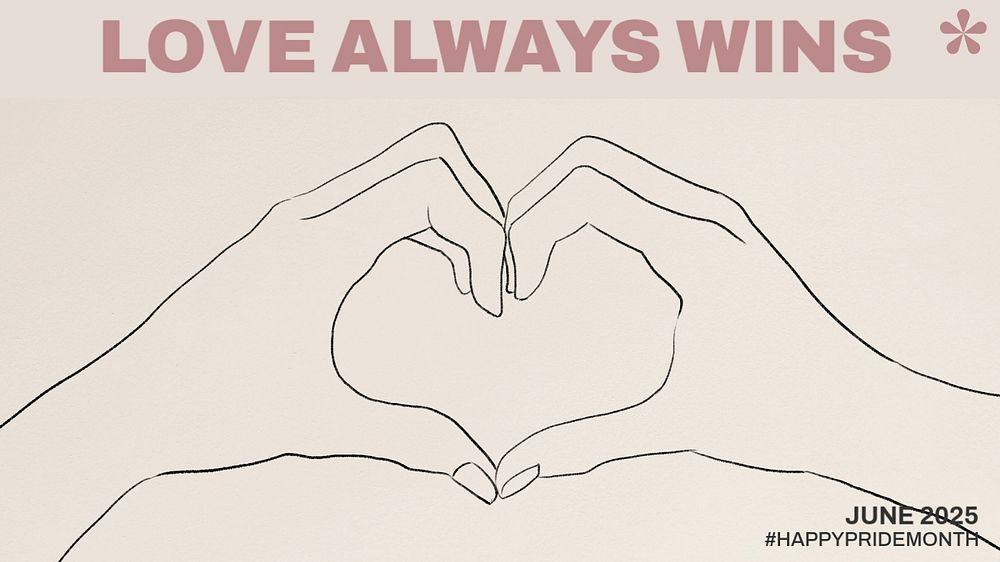 Love always wins Facebook cover template, editable design