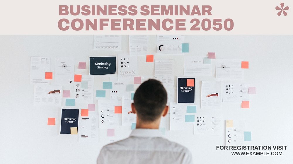 Business conference blog banner template, editable design