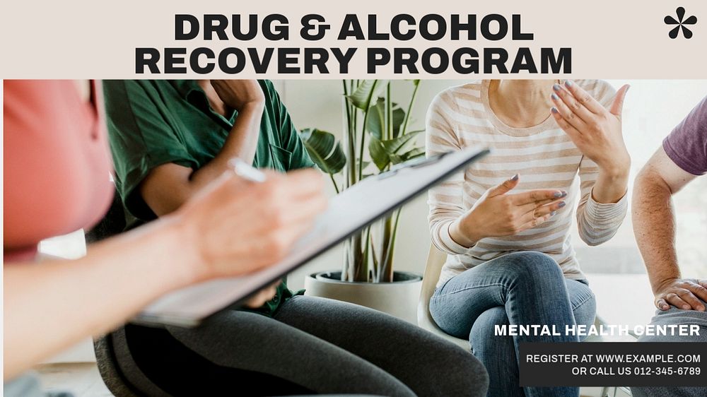 Recovery program blog banner template, editable design