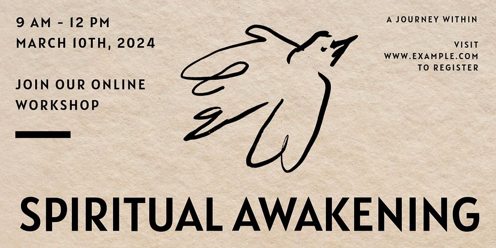 Spiritual awakening Twitter ad template, editable text