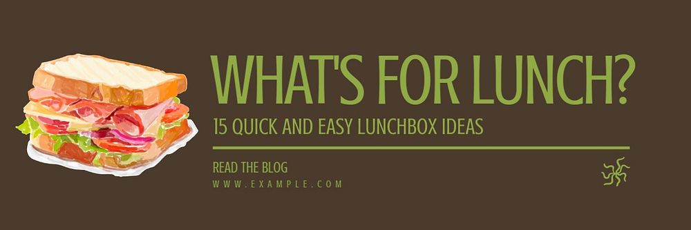 What's for lunch ideas email header template, editable text & design