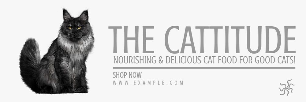 Cat food ad email header template, editable text & design