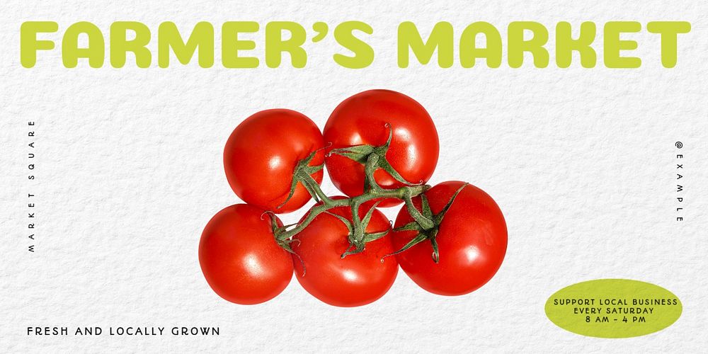 Farmer's market Twitter ad template, editable text