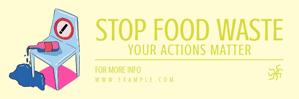 Stop food waste email header template, editable text & design