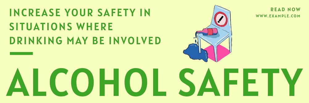 Alcohol safety email header template, editable text & design