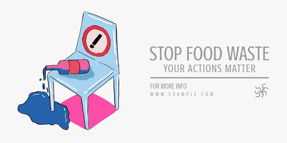 Stop food waste Twitter ad template, editable text