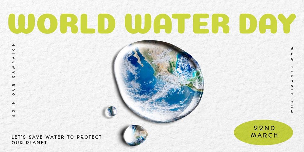 World water day Twitter ad template, editable text