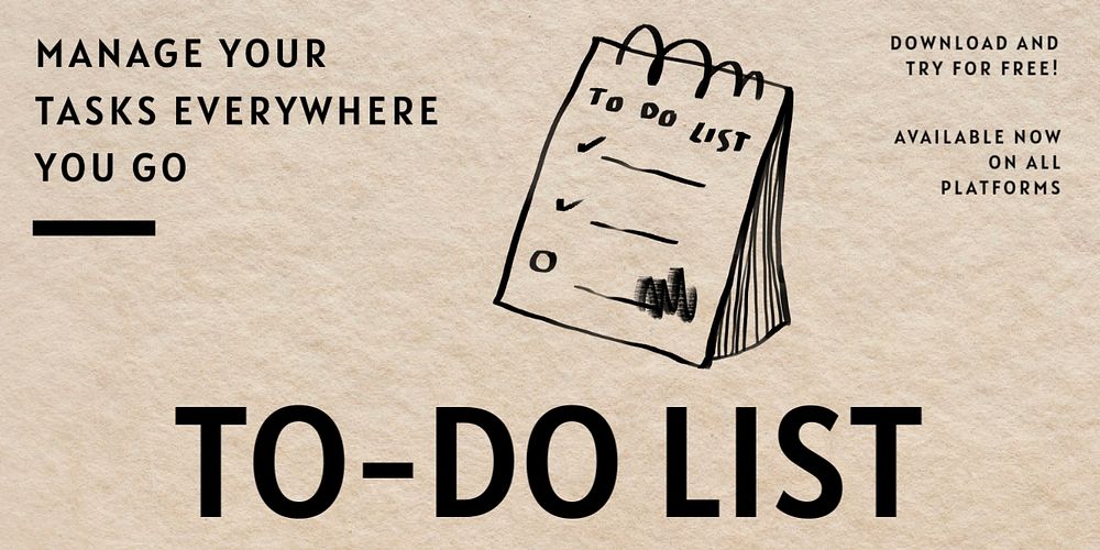 To-do list app Twitter ad template, editable text