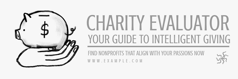 Charity evaluator email header template, editable text & design