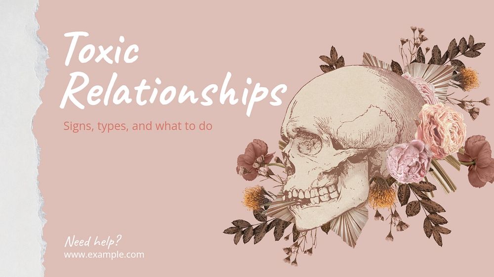 Toxic Relationship blog banner template, editable design & text