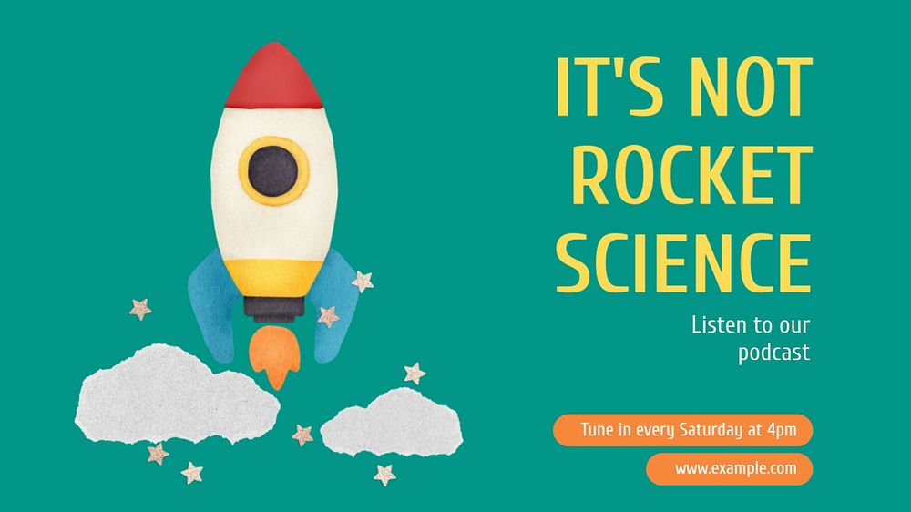 Rocket science YouTube thumbnail template, editable design