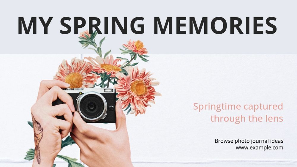 Spring memories YouTube thumbnail template, editable design